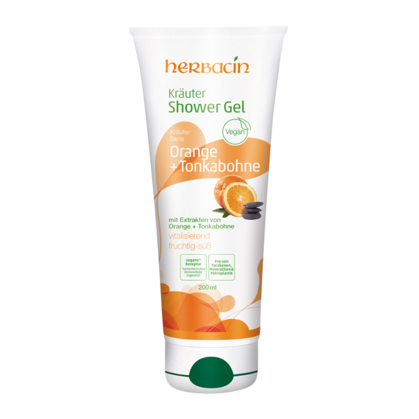 Herbacin Kräuter Shower Gel Orange + Tonkabohne – Bild 2
